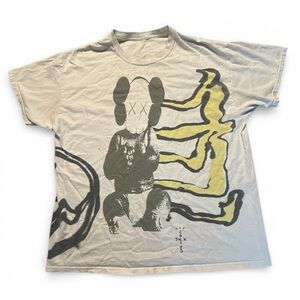 Cactus Jack by Travis Scott Cream T-Shirt with Black and Yellow Graphic